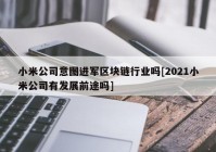 小米公司意图进军区块链行业吗[2021小米公司有发展前途吗]